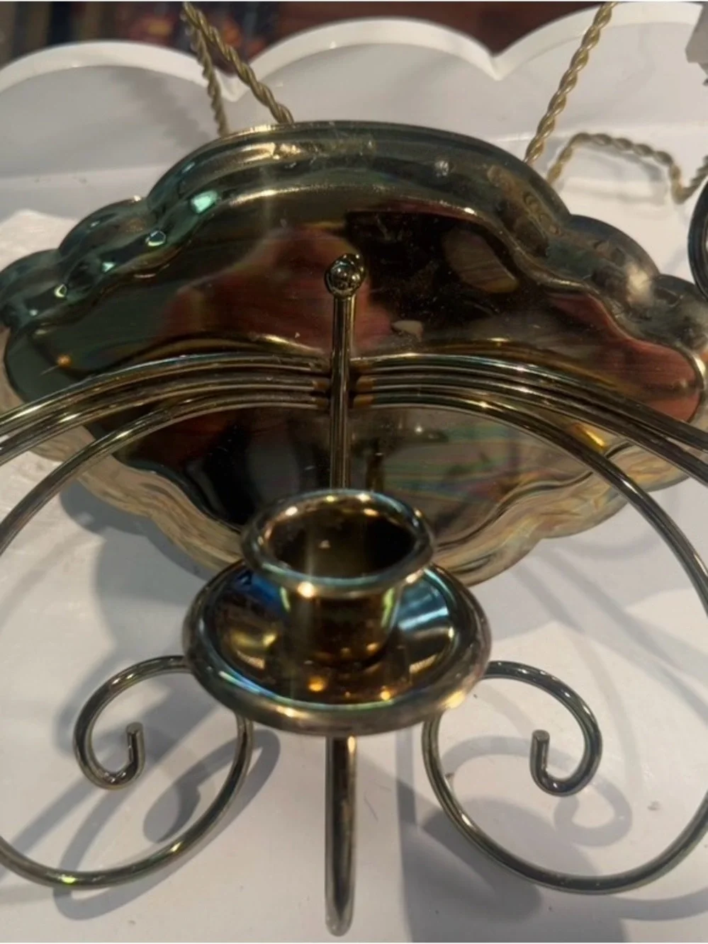 Home Interiors Gold Metal 5 Arm Candelabra Wall Sconce Candle Holder HOMCO